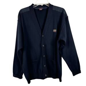 Vintage Paul & Shark Yachting Sweater‎ Cardigan Navy Men's L Nautical Preppy
